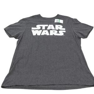 Star Wars Episodes Mens Graphic T-Shirt Gray White Heathered Crew Neck Tee L New